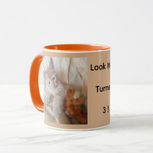 Süßes Kätzchen Benutzerdefiniertes Foto 3. Jubiläu Tasse
