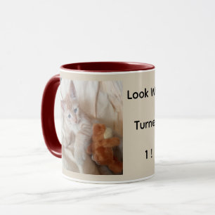 Süßes Kätzchen Benutzerdefiniertes Foto Jubiläum Tasse