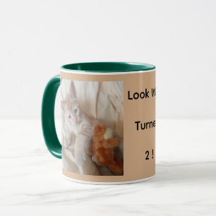 Süßes Kätzchen Benutzerfoto 2. Jubiläum Tasse