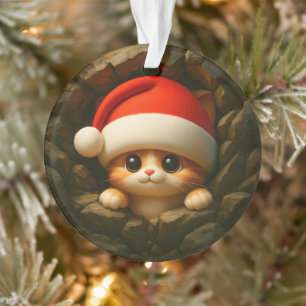 Süßes Kätzchen doppelseitiger Feiertags Ornament