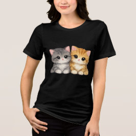 Süßes Kätzchen-Duo Tri-Blend Shirt