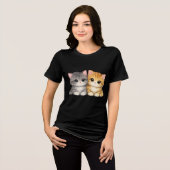 Süßes Kätzchen-Duo Tri-Blend Shirt (Vorderseite voll)