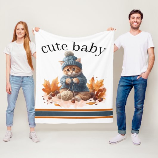 Süßes Kätzchen Elegantes Strick-Kätzchen Babydecke Fleecedecke (Beispiel)