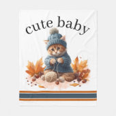 Süßes Kätzchen Elegantes Strick-Kätzchen Babydecke Fleecedecke (Vorderseite)