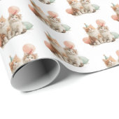 Süßes Kätzchen-Geburtstagsfeier-Geschenkpapier Geschenkpapier (Rolleneckpunkt)