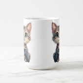 Süßes Kätzchen hält Spielcontroller Gamer-Katze Kaffeetasse (Mittel)