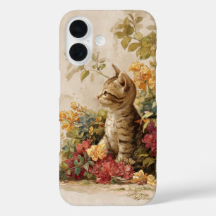 Süßes Kätzchen-Handyhülle vintage für Katzenliebha iPhone 16 Hülle