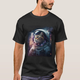 Süßes Kätzchen im tiefen Weltraum Katze T-Shirt