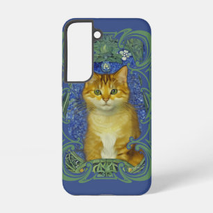 Süßes Kätzchen im Vintage-Art-Nouveau-Stil Samsung Galaxy Hülle