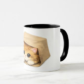 Süßes Kätzchen in einer Papiertüte Tasse (VorderseiteRechts)