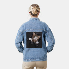 Süßes Kätzchen Jeansjacke