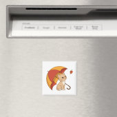 Süßes Kätzchen Katze Rot Gelb Regenschirm Fall Magnet (In Situ (Geschirrspüler))
