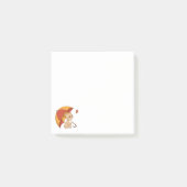 Süßes Kätzchen Katze Rot Gelb Regenschirm Fall Post-it Klebezettel (Vorderseite)