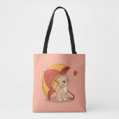 Süßes Kätzchen Katze Rot Gelb Regenschirm Fall Ros Tasche (Vorderseite)