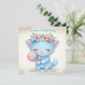 Süßes Kätzchen Katze Save The Date (Stehend Vorderseite)
