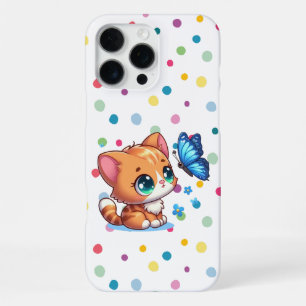 Süßes Kätzchen/Katze und Schmetterling iPhone 16 Pro Max Hülle