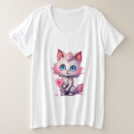 Süßes Kätzchen – Kawaii Pastell-Katze-T-Shirt Große Größe T-Shirt