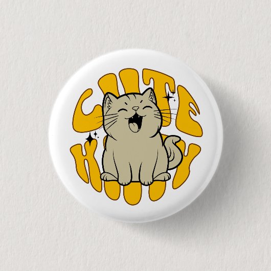 SÜßES KÄTZCHEN Klein, 3,2 cm Button (Vorderseite)