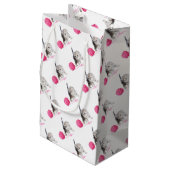 Süßes Kätzchen Low Poly Kleine Geschenktüte (Rückseite Schrägansicht)