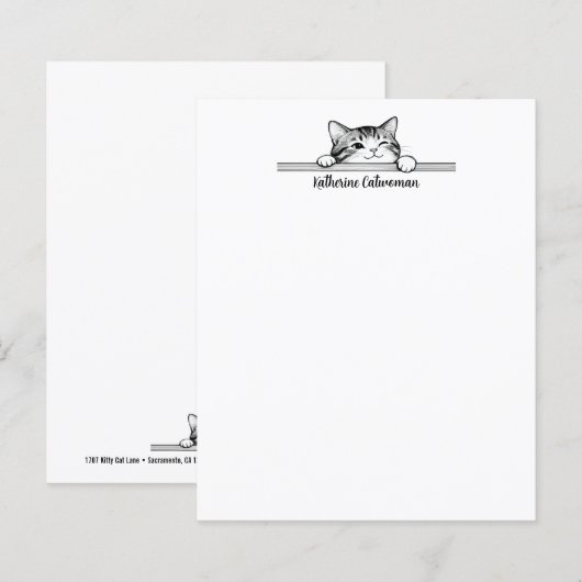 Süßes Kätzchen Minimalistisches Design - KATZE 2 (Vorne/Hinten)