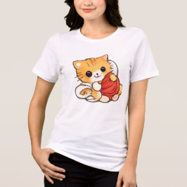 Süßes Kätzchen mit Garn Tri-Blend Shirt