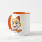 Süßes Kätzchen mit großen blauen Augen. Tasse (Vorderseite Links)