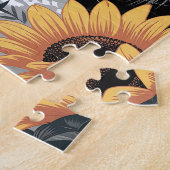 Süßes Kätzchen mit Sonnenblumen Puzzle (Seite)