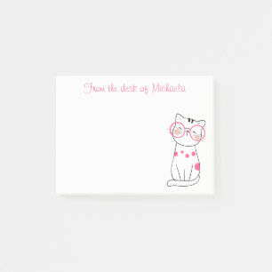 Süßes Kätzchen Rosa Cartoon Kitty Katze Post-it Klebezettel