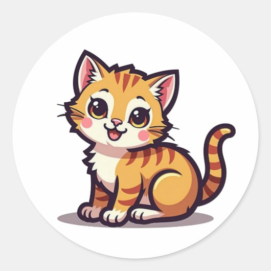 Süßes Kätzchen-Sticker-Paket Runder Aufkleber (Vorderseite)