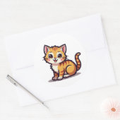 Süßes Kätzchen-Sticker-Paket Runder Aufkleber (Umschlag)