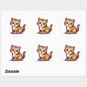 Süßes Kätzchen-Sticker-Paket Runder Aufkleber (Blatt)