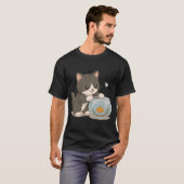 Süßes Kätzchen und Fischfreund T-Shirt (Vorne ganz)