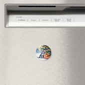 Süßes Kätzchen unter dem Weihnachtsbaum Magnet (In Situ (Geschirrspüler))