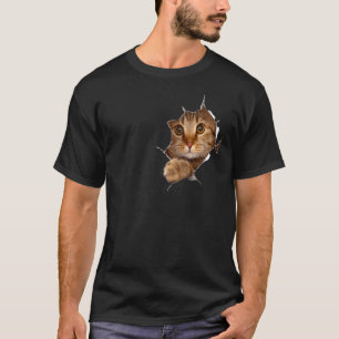 Süßes Kätzchen zerrissenes Tuch Katze Katzenbesitz T-Shirt
