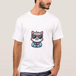 Süßes Katze mit Sonnenbrille T-Shirt