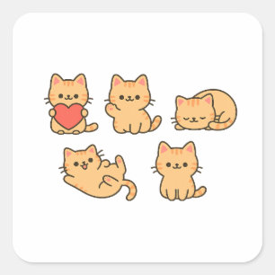 Süßes Katze PNG Aufkleber – 5 transparente Katzen 
