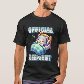 Süßes Katze Schlafendes Design Offizielles Schlaf- T-Shirt