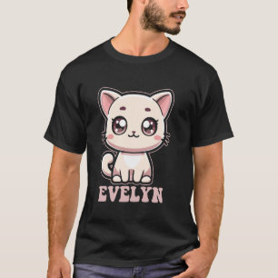 Süßes Katzen-Design für Mädchen namens Evelyn T-Shirt