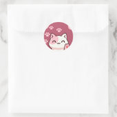 Süßes Katzen-Design Runder Aufkleber (Tasche)