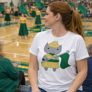 Süßes Katzen-Farbwache-Flaggen-Design in Grün und  T-Shirt