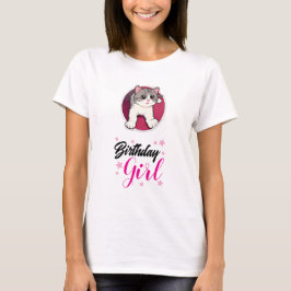 Süßes Katzen-Geburtstags-Girl Grafik T-Shirt