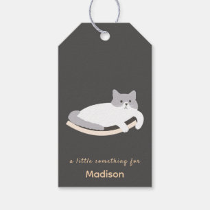 Süßes Katzen-Geschenk-Tag mit Katzenmöbel-Design Geschenkanhänger
