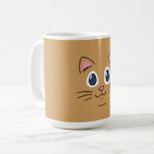 Süßes Katzen-Gesicht Kaffeetasse (Vorderseite Links)
