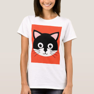 Süßes Katzen-Gesicht Lebendige Illustration T-Shirt