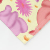 Süßes Katzen-Kirsch-Blumenmuster | Kawaii-Kätzchen Fleecedecke (Ecke)
