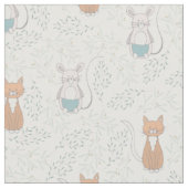 Süßes Katzen-Maus-Muster Stoff (Nahaufnahme)