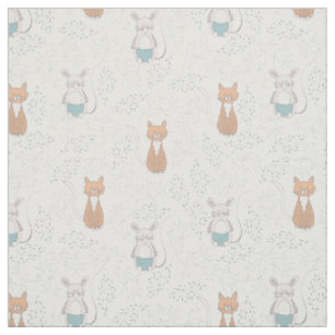 Süßes Katzen-Maus-Muster Stoff
