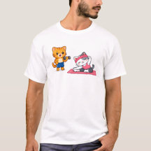 Süßes Katzen-Paar-Gym-Workout-T-Shirt – Lustige Fi