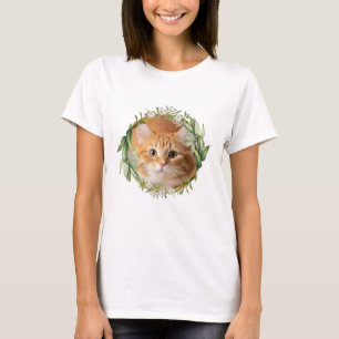 Süßes Katzen-T-Shirt mit Herz-Pfotenabdrücken T-Shirt