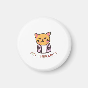 Süßes Katzen-Tiertherapeut Cartoon-Design Magnet